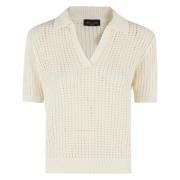 Roberto Collina Mesh Polo Shirt White, Dam