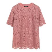 Dolce & Gabbana Rund Hals T-shirt Pink, Dam