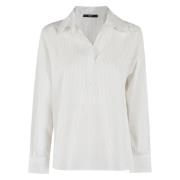 Seventy Rutig Poplin Skjorta White, Dam