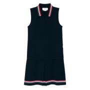 Thom Browne Navy Blue Tennis Polo Krage Klänning Blue, Dam