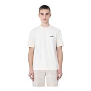 Jacquemus Bomull Logo Patch Crewneck T-shirt Beige, Herr