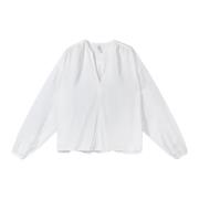 10Days Oversized Fluid Blus med Klockärmar White, Dam