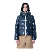 Moncler Kort dunjacka med avtagbar huva Blue, Dam