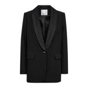 Co'Couture Svart Smoking Blazer Oversize Modern Stil Black, Dam