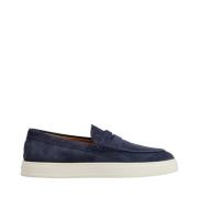 Tod's Mockasin i mocka med handstygn Blue, Herr