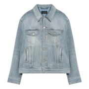 Balenciaga Denimjacka Blue, Dam