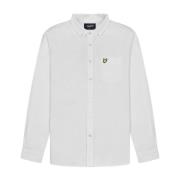 Lyle & Scott Klassisk Oxford Skjorta Lättvikt Vit White, Herr