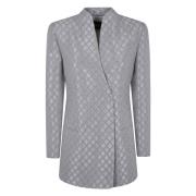 Giorgio Armani Geometrisk Jacquard Paljettjacka Gray, Dam