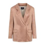 Giorgio Armani Röd Lera Blazer Viskos Cupro Blandning Pink, Dam