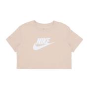 Nike Iconic Crop Tee Sanddrift/Vit Beige, Dam