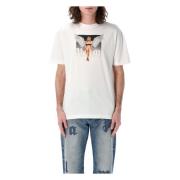 Palm Angels Kristall Pin Up Tee White, Herr