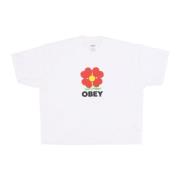 Obey Vit Crop Tee med Growth Print White, Dam