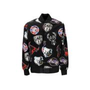 New Era NBA All Over Print Bomber Jacket Black, Herr