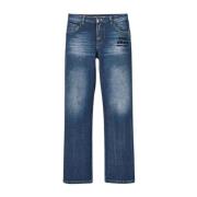 Marc Jacobs Indigo Denim Straight-Fit Jeans med Broderi Blue, Dam