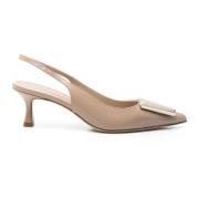 Roberto Festa Beige Läder Medina Pumps med Applikation Beige, Dam