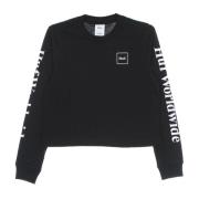 HUF Svart Crop Tee - Streetwear Stil Black, Dam