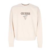 Guess Rund Hals Sweatshirt med Logo Beige, Herr