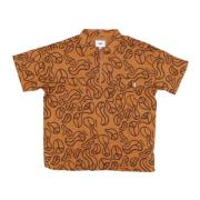 HUF Groovy Zip Arbets Skjorta Orange, Dam