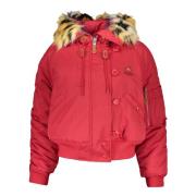 Kenzo Quiltad Bomberjacka med Huva Red, Dam