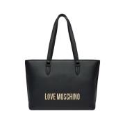 Moschino Svart Shopper Väska Elegant Mångsidig Black, Dam