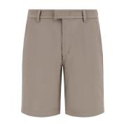 Boggi Milano B Tech Stretch Nylon Bermuda Shorts Beige, Herr