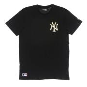 New Era Yankees Logo T-shirt Svart/Guld Metallic Print Black, Herr