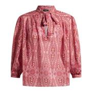 Etro Rosa Paisley Bomullsblus Pink, Dam