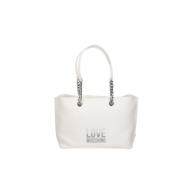 Moschino Vit Shopper Väska Elegant Mångsidig White, Dam