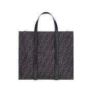 Fendi Jacquard Shopper Väska med FF Motiv Black, Herr