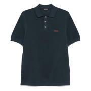 Ermenegildo Zegna Bomull Polo Skjorta med 3 Knappar Blue, Herr