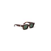 Off White Rektangulära solglasögon Havana Glossy Style Brown, Unisex