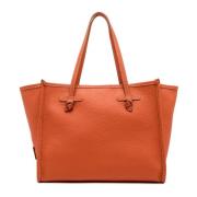 Gianni Chiarini Korallläder Shoppingväska med Clutch Orange, Dam