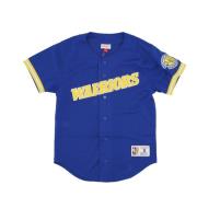 Mitchell & Ness NBA On the Clock Mesh Button Skjorta Blue, Herr