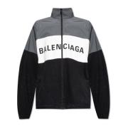 Balenciaga Logotryckt jacka med dragkedja Gray, Herr