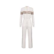 Elisabetta Franchi Ivory Trendy Slim Fit Byxor Beige, Dam