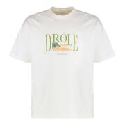 Drole de Monsieur Bomull Crew-neck Tennis Court T-shirt White, Herr