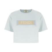 Fendi Avslappnad Bomull T-shirt för Män Blue, Dam