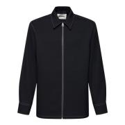 Jil Sander Marinblå Zip-Up Skjortjacka Blue, Herr