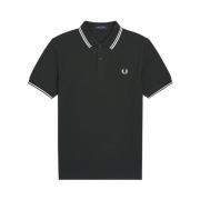 Fred Perry Grön Pikétröja med Dubbel Rand Green, Herr