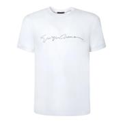 Giorgio Armani Minimalistisk Svart Logotyp T-shirt White, Herr