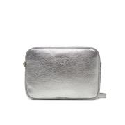 Patrizia Pepe Silver Läder Crossbody Väska med Dragkedja Gray, Dam