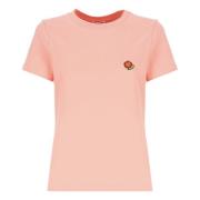 Kenzo Rosa Blomma Broderad T-shirt Pink, Dam