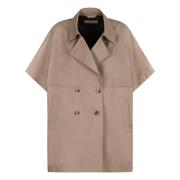 Herno Bomull Revers Krage Trenchcoat Beige, Dam