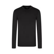 Emporio Armani Långärmad bomullst-shirt svart Black, Herr