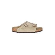 Birkenstock Taupe Mockasandal med Metallspännen Beige, Dam