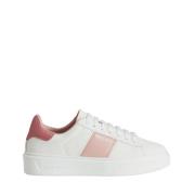 Woolrich Vit Rosa Läder Sneakers Vibram Sula White, Dam