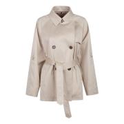 Fay Kort Trenchcoat för Stadsstil Beige, Dam