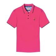 Aeronautica Militare Kortärmad bomullspolo i Magenta Pink, Herr