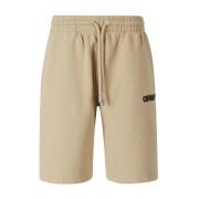 Off White Logo-print Track Shorts med Arrows Motif Beige, Herr