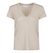 IRO Västernstil Grafisk T-shirt Beige, Dam